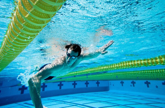 Swimmer Under Water in Pool