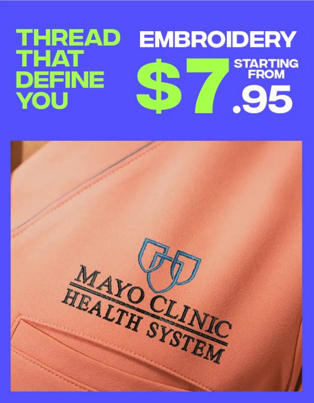 scrubs with embroidery