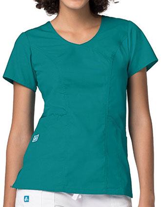 Adar Universal womens Wave Pocket Crossover Scrub Top