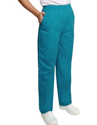 Adar Women Two Pockets Elastic Waist Medical Scrub Pants
