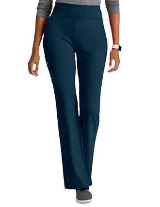 Barco One Women's High Rise Fit And Flare Scrub Petite Pants