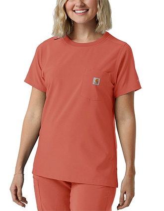 Wink Scrubs Carhartt Force Cross-Flex Women's Crew Neck Scrub Top