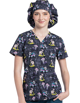 Cherokee Unisex On The Go Care Print Bouffant Scrubs Hat