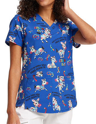 Cherokee Women's Born To Stand Out Print Scrub Top