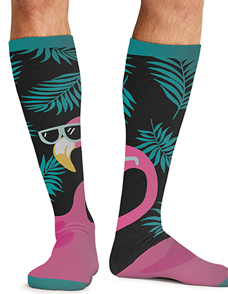 Cherokee Legwear Men's Compression Socks in Cool Flamingo