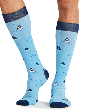 Cherokee Legwear Men's Sails and Sharks Support Socks