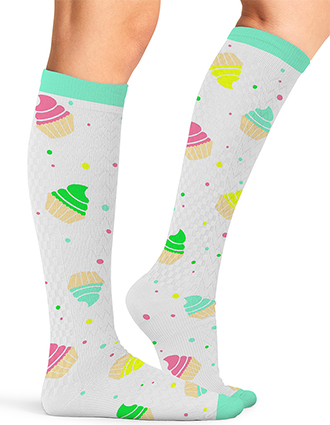 Cherokee Legwear Women's Compression Socks in Cupcake Party