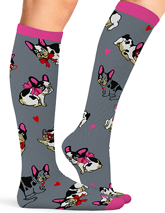 Cherokee Legwear Women's Compression Socks in Frenchie Kiss