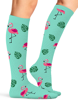 Cherokee Legwear Women's Compression Socks in Flamingo Life