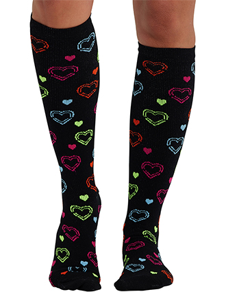 Cherokee Women's Hearts On The Line 1 Pair Pack of Support Socks