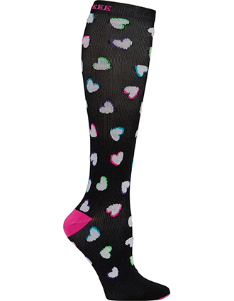 Cherokee Women's Neon Hearts 1 Pair Pack of Support Socks