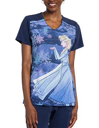 Cherokee Licensed Women's V-Neck Top in Bruni And Elsa