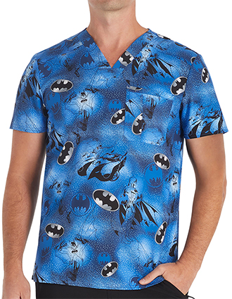 Cherokee Tooniforms Unisex Star In The Night Print Scrub Top