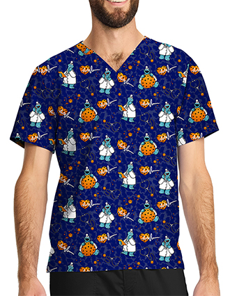 Cherokee Licensed Unisex V-Neck Print Top in Doctor Cookies