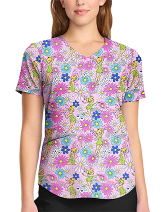 Cherokee Licensed Women's V-Neck Print Top in Stay Fiesty