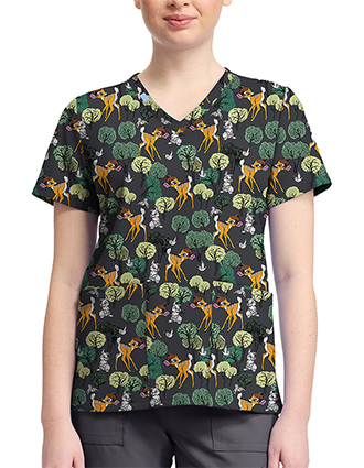 Cherokee Licensed V-Neck Top Unisex in Forest Royalty