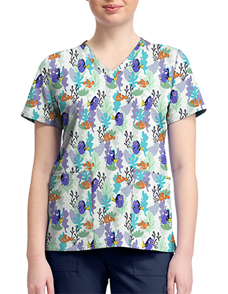 Cherokee Licensed V-Neck Top Unisex in Nemo And Dory