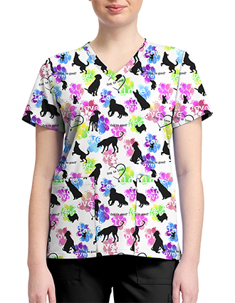 Cherokee Licensed V-Neck Top Unisex in Dog Is Love