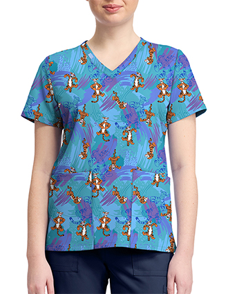Cherokee Licensed V-Neck Top Unisex in Bouncy Brush