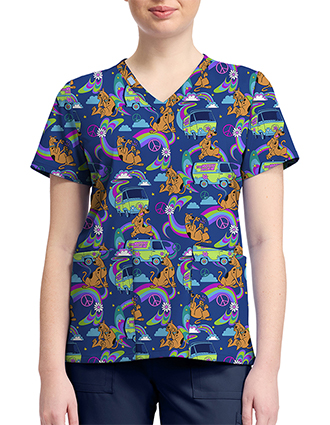 Cherokee Licensed V-Neck Top Unisex in Scooby-Doo Mystery