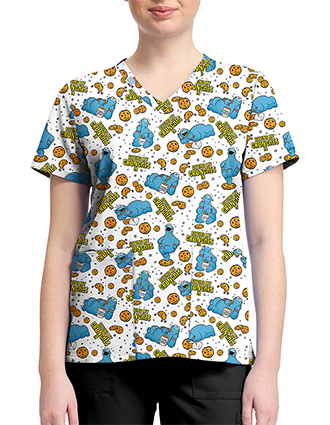 Cherokee Licensed V-Neck Top Unisex in Crunches