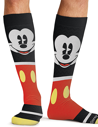 Cherokee Legwear Men's Compression Socks in Happy Go Mickey