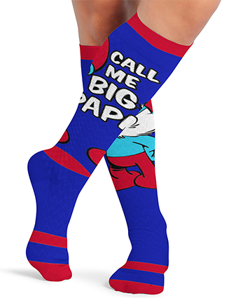 Cherokee Legwear Men's Compression Socks in Papa Smurf