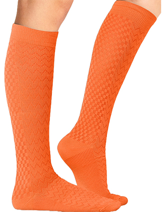 Cherokee Legwear Unisex True Support Compression Socks in Mandarine Zest