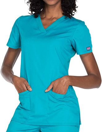 Cherokee Workwear Women's Contemporary Fit V-neck Top