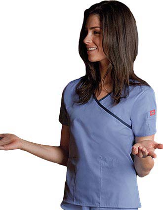 Dickies EDS Junior Fit Two Pocket Mock Wrap Scrub Top