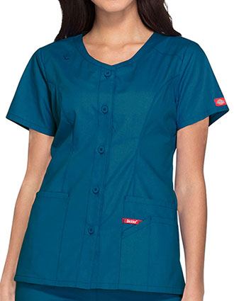 Dickies EDS Signature Women's Button Front V-Neck Fashion Top