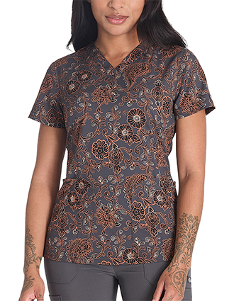 Dickies Prints Women's V-Neck Print Top in Western Floral