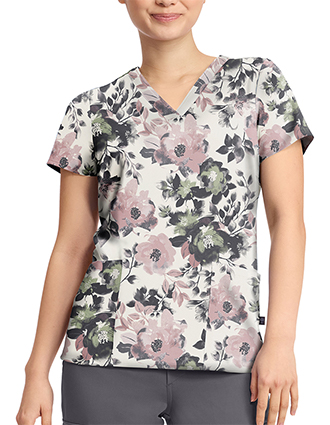 Healing Hands HH QUEST Amanda Women's Peaceful Posies Print Scrub Top