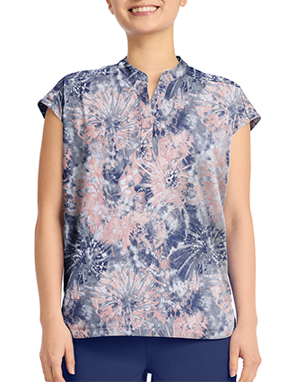 Healing Hands HH QUEST Women's Journey Twilight Tie Dye Print Scrub Top