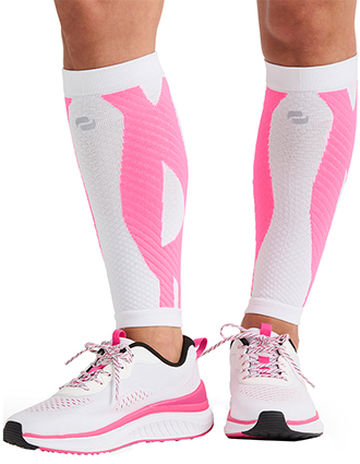 Cherokee Infinity Legwear Calf Sleeve 10-15 mmHg Compression in White Shocking Pink