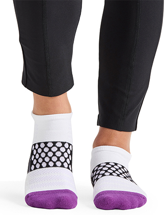 Cherokee Infinity Legwear Athletic Ankle Socks in Purple Black White