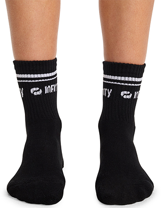 Cherokee Infinity Legwear Athletic Crew Socks in Black White