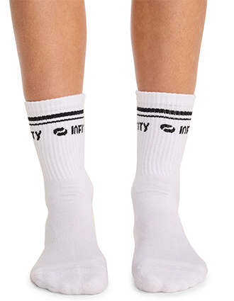 Cherokee Infinity Legwear Athletic Crew Socks in White Black