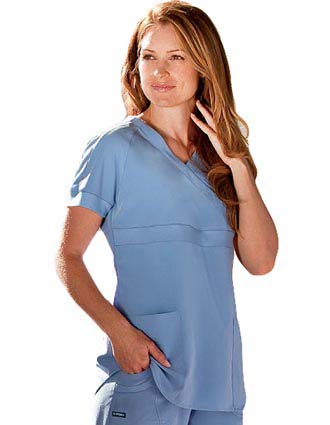 Jockey Scrubs Women Rib Knit Trim Comfort Nursing Top
