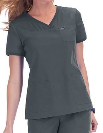 Just Love Women's Scrub Sets Medical Scrubs (Mock Wrap) - Comfortable and  Professional Uniform in (Steel Grey with Steel Grey Trim, X-Large) 