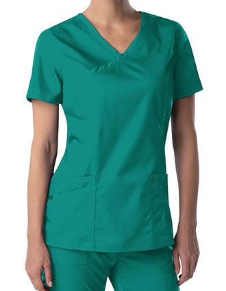Landau ProFlex Women's Mock Wrap Tunic Solid Scrub Top