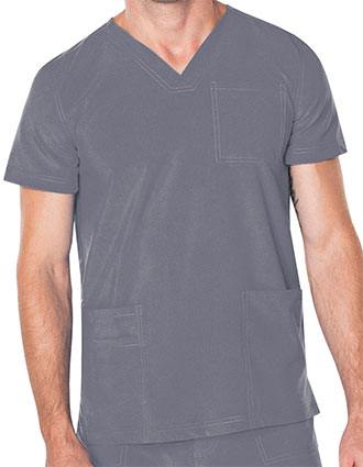 Landau Proflex Men's V-Neck Chest Pocket Solid Scrub Top