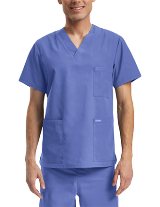 Landau Essentials Unisex 3-Pocket V-Neck Scrub Top