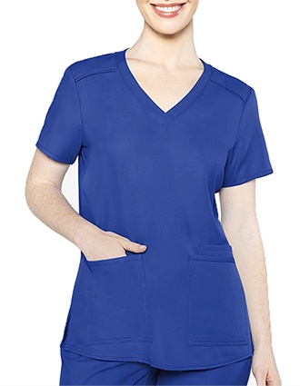 Med Couture Insight Women's Pleated Solid Scrub Top