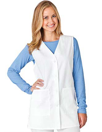 Meta Womens Three Pocket V-Neck Long Nurse Vest