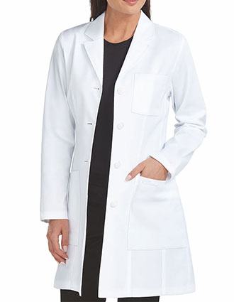 Med Couture Boutique Women's Tailored Empire Mid Length Lab Coat