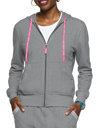 Med Couture Lifestyle Women's Fleece Zip Front Logo Hoodie