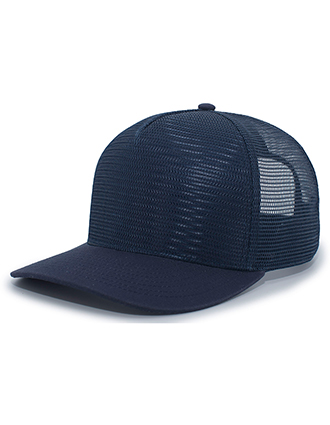 Pacific Headwear 5-Panel Mesh Overlay Trucker Snapback
