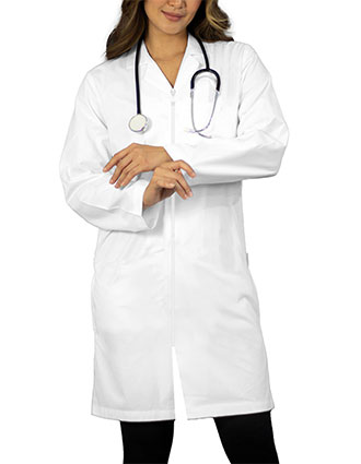 Panda Uniforms Unisex 37 Inches No Pocket Zip Front Lab Coat