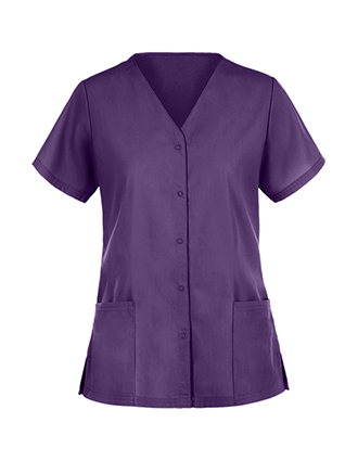 Panda Uniform Unisex Two Pocket Button Front Solid Nursing Scrub Imported Top